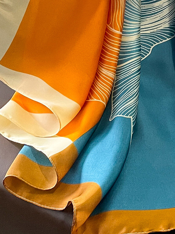 Contrast Color Printed Sun-Protection Shawl&Scarf