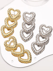 Heart Shape Hollow Normcore Drop Earrings