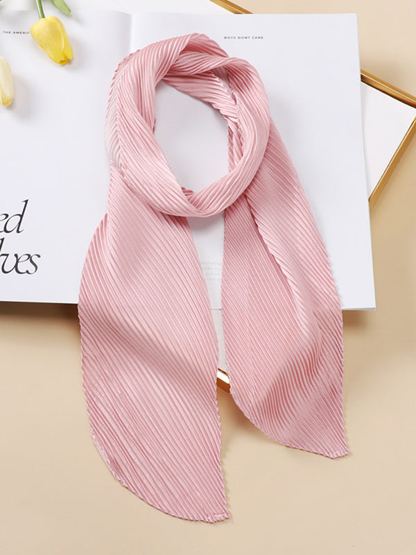 Casual Pleated Solid Color Shawl&Scarf
