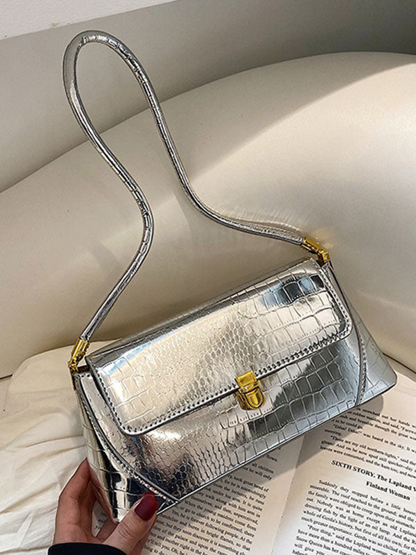 Crocodile Pattern Zipper Handbags