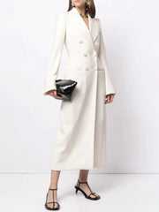 Long Sleeves Solid Color Notched Collar Blazer Outerwear