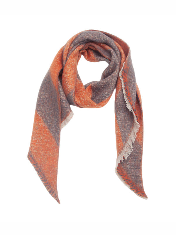 Diamond-Patterned Fringed Keep Warm Shawl&Scarf