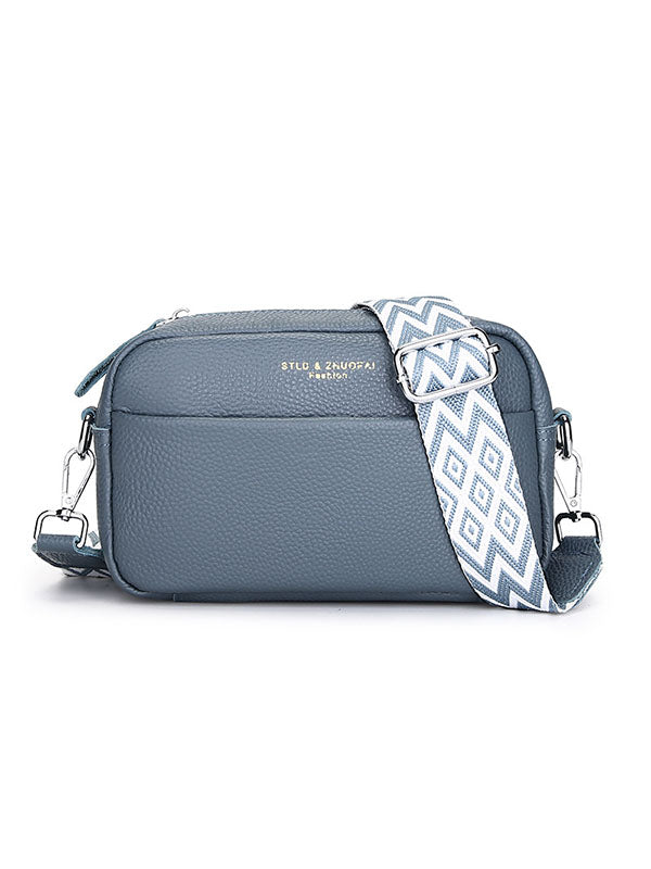 Letter Print Printed Solid Color Zipper Crossbody Bags