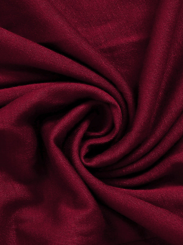 Pleated Pockets Solid Color Split-Joint High Waisted Short Sleeves Round-Neck Maxi Dresses