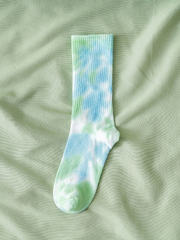 Pleated Tie-Dyed Socks