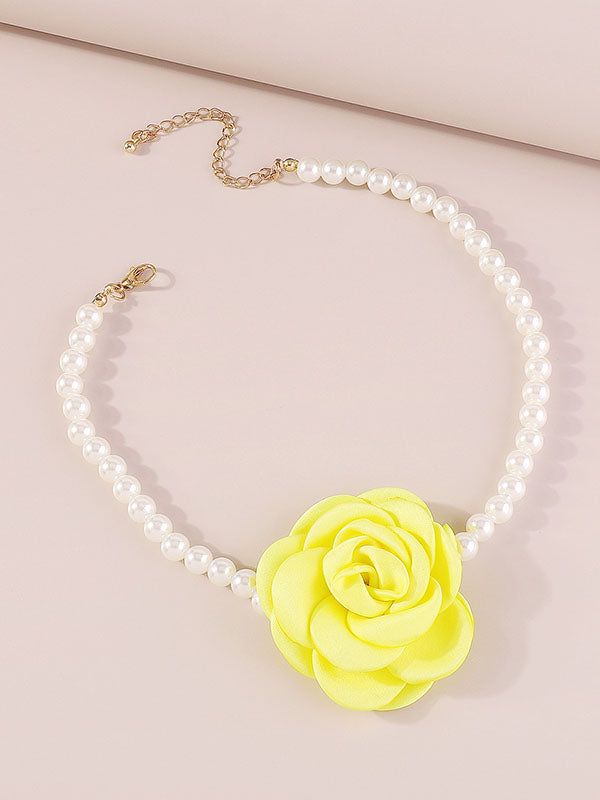 Three-Dimensional Flower Necklaces Accessories
