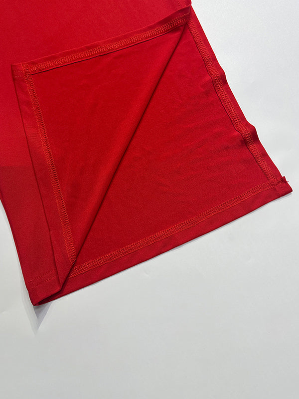 Asymmetric Solid Color Split-side Skinny Sleeveless Square-neck Tank Top