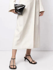 Long Sleeves Solid Color Notched Collar Blazer Outerwear