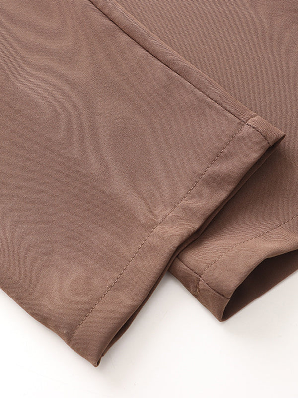 Simple Column Solid Color Casual Ninth Pants Bottoms