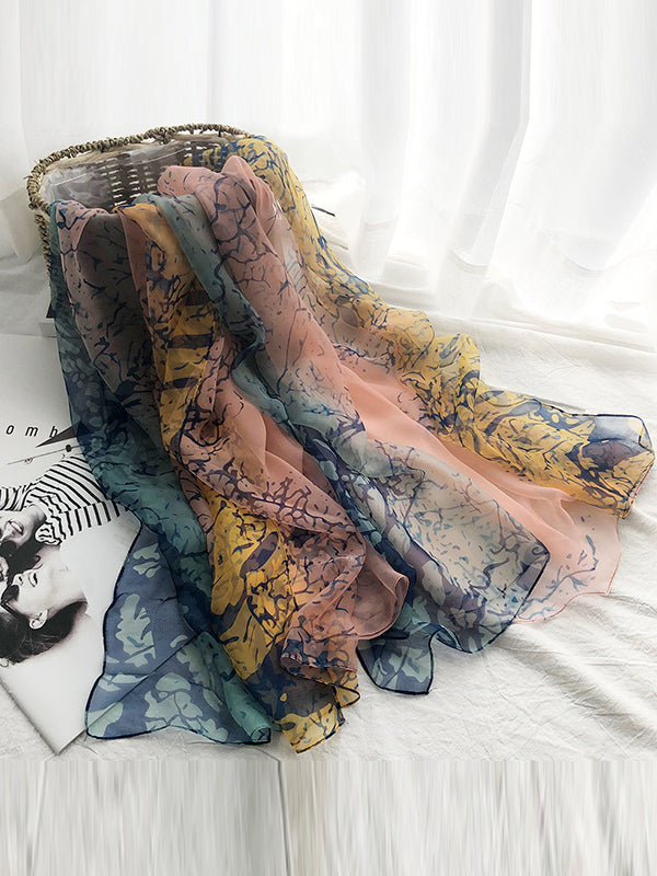 Printed See-Through Sun-Protection Shawl&Scarf