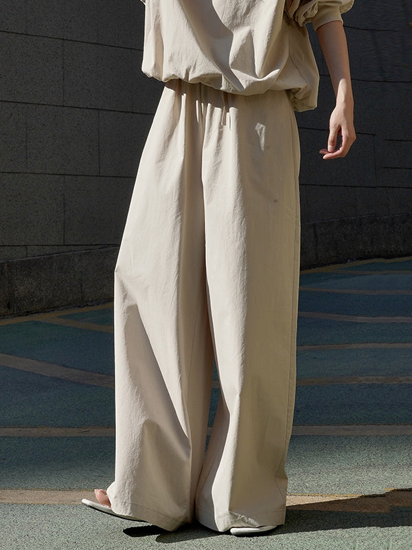 Solid Color High Waisted Wide Leg Trousers Casual Pants Bottoms