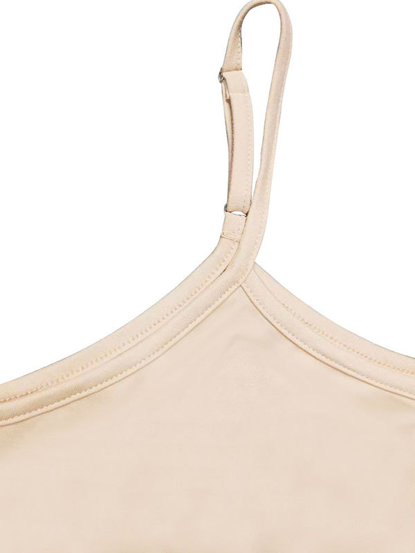 Asymmetric Solid Color Loose Sleeveless Spaghetti-Neck Maxi Dresses