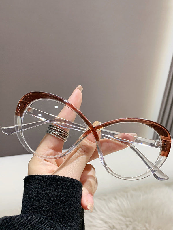 Contrast Color Geometric Sun-Protection Sunglasses Accessories