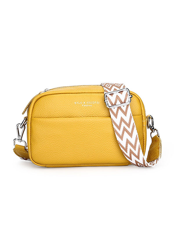 Letter Print Printed Solid Color Zipper Crossbody Bags