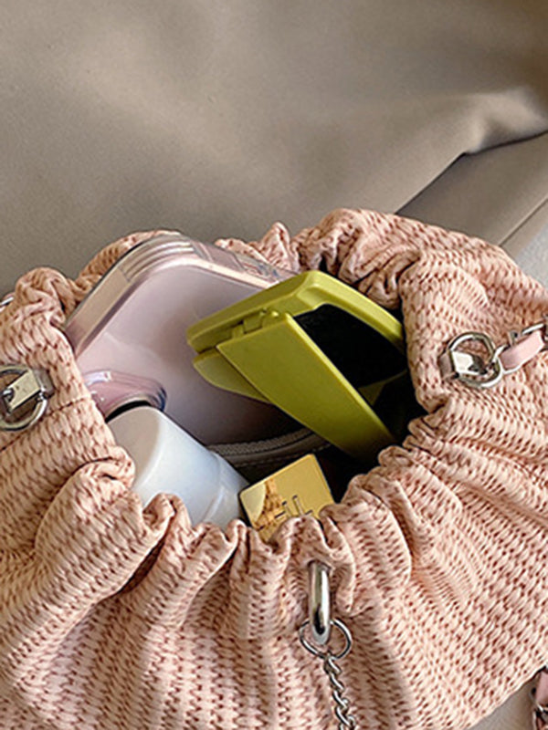 Chains Drawstring Split-Joint Woven Crossbody Bags Bags Accessories Bags