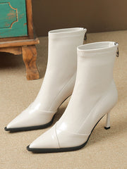 Pointed-Toe Split-Joint Pumps Boots