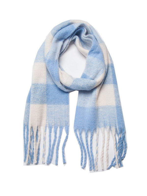 Keep Warm Multi-Colored Plaid Tasseled Thick Shawl&Scarf