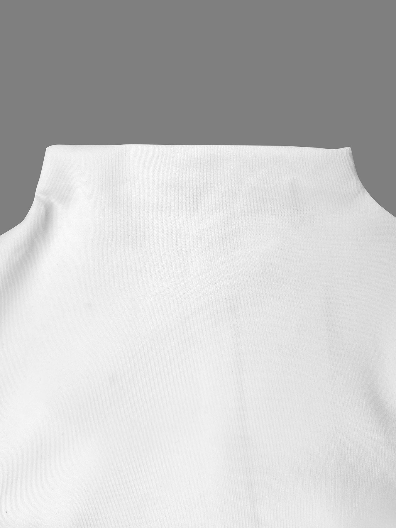 Solid Color Flared Sleeves Long Sleeves Stand Collar Mini Dresses