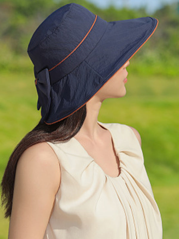 Bowknot Split-Joint Sun Hat Fisherman Hat