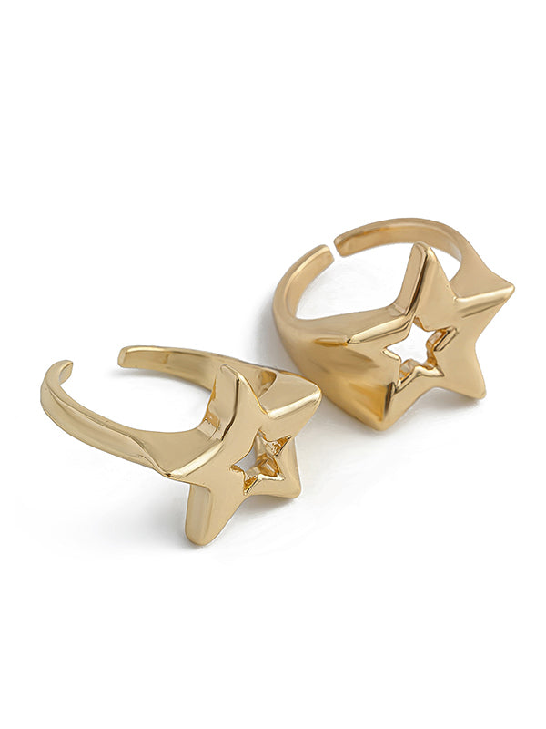 Adjustable Hollow Star Shape Normcore Rings Accessories