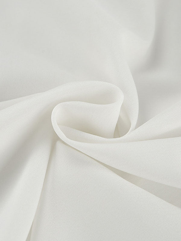 Buttoned Hollow Pleated Split-Joint Flared Sleeves Long Sleeves Lapel Blouses&Shirts Tops