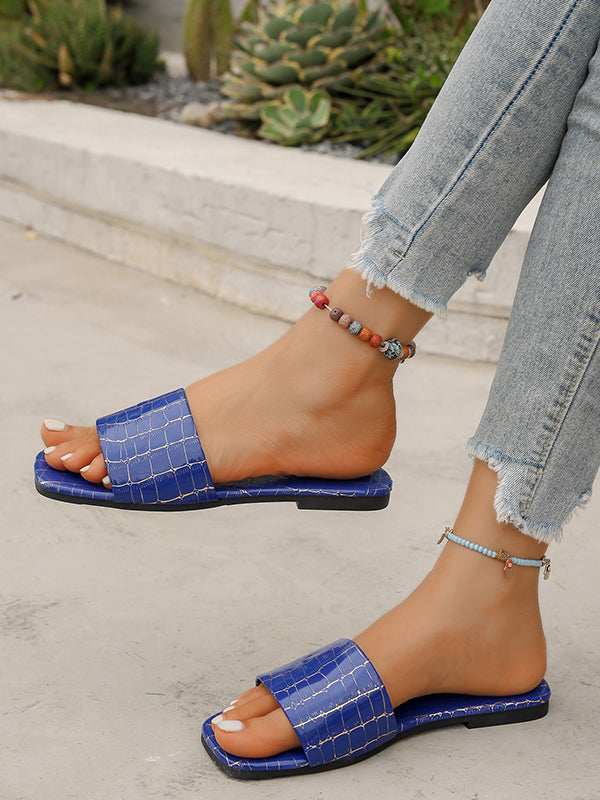 Open Toe Split-Joint Slippers Flats