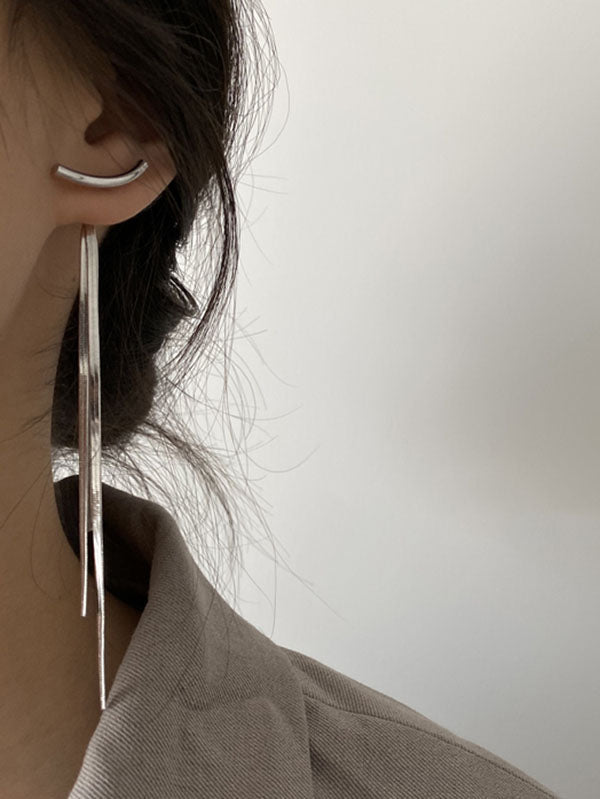 Korean-style Shiny Solid Color Earrings Accessories