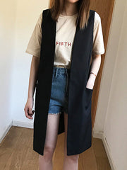 Casual Loose Long Split-Joint Sleeveless Vest