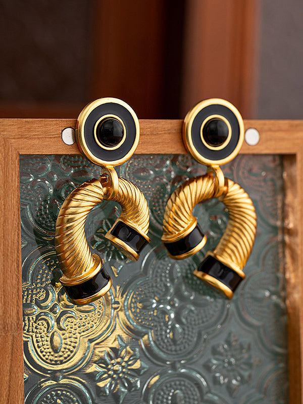 Asymmetric Geometric Drop Earrings