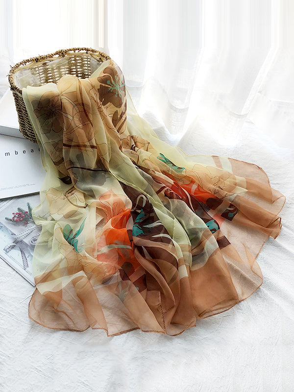Printed See-Through Sun-Protection Shawl&Scarf