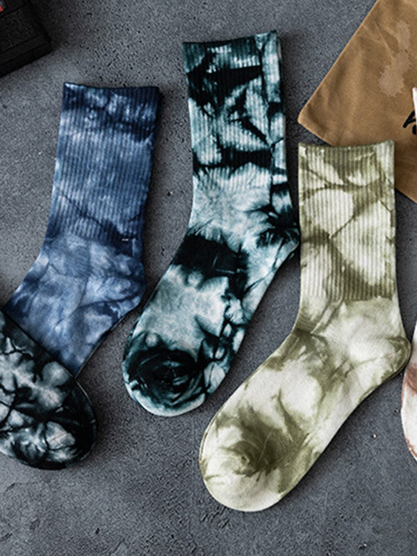 Pleated Tie-Dyed Socks
