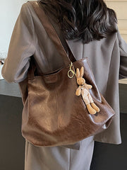 Solid Color Zipper Tote Bags Handbags