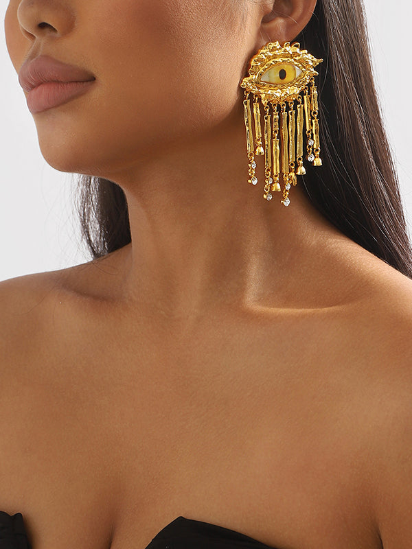 Eye Shape Geometric Tasseled Earrings Accessories Drop Earrings