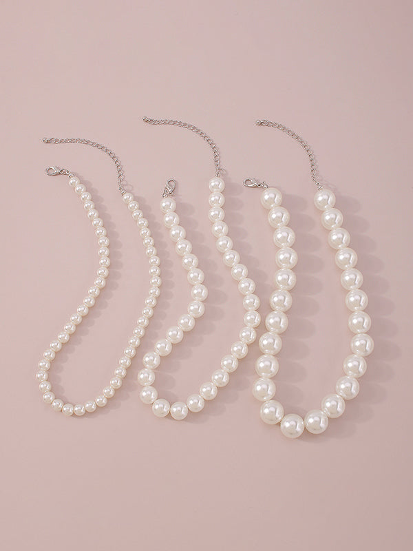 Imitation Pearl Three pieces Necklaces Accessories Dainty Necklace
