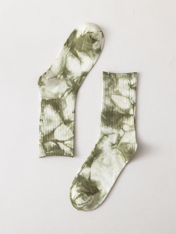 Pleated Tie-Dyed Socks