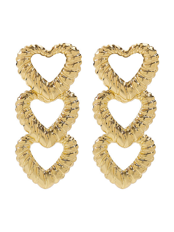 Heart Shape Hollow Normcore Drop Earrings