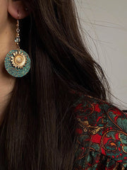 Flower Shape Geometric Drop Earrings