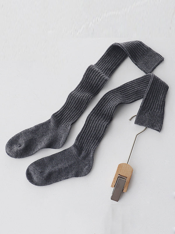 Casual Solid Color Stockings Accessories