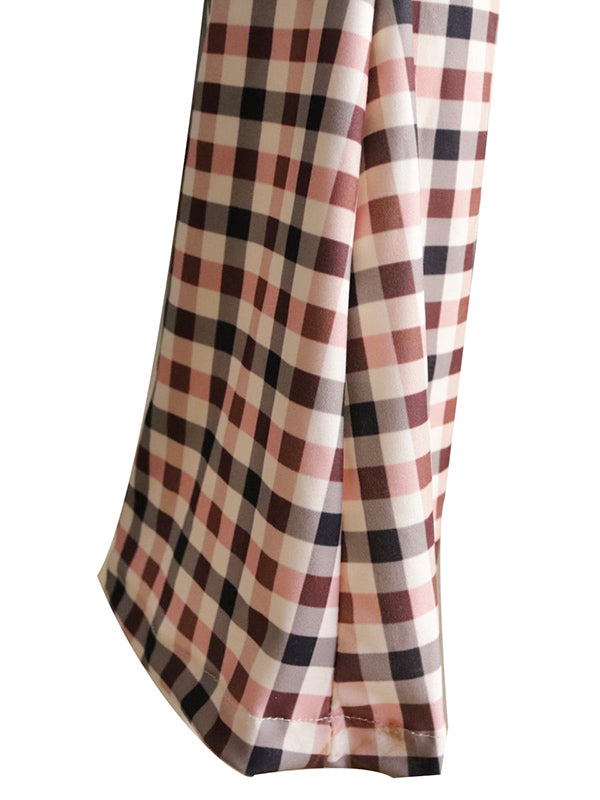 Plaid Flared Pants Trousers Pants