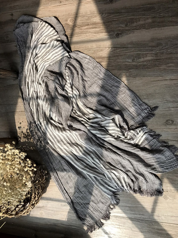 Tassels Stripe Cape Scarf