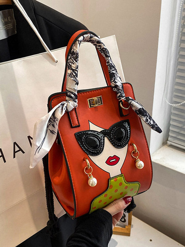 Figure Printed Split-Joint Handbags Crossbody Bags Bags