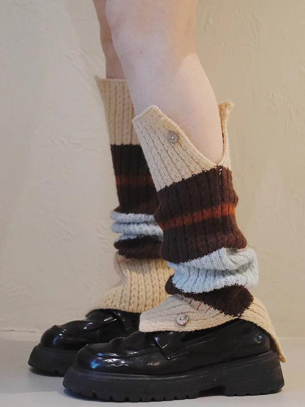 Contrast Color Split-Joint Split-Side Loose Leg Warmers Accessories