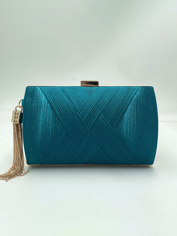 Chains Contrast Color Tasseled Banquet Handbags