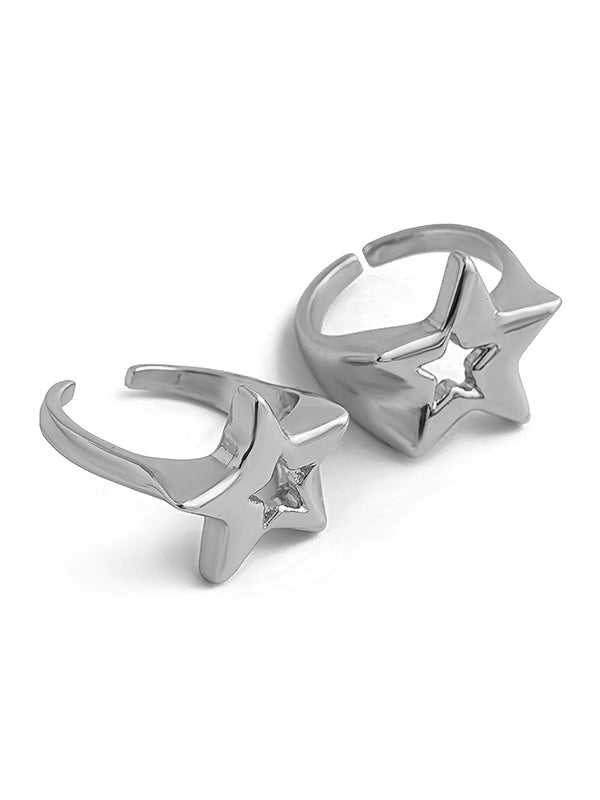 Adjustable Hollow Star Shape Normcore Rings Accessories
