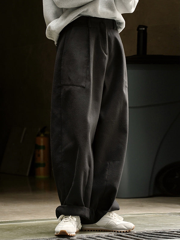 Casual Loose Wide Leg Solid Color Pants