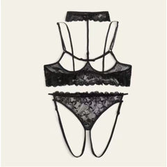2 Piece Set Western Black Lace Trim