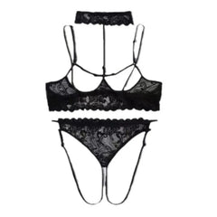 2 Piece Set Western Black Lace Trim