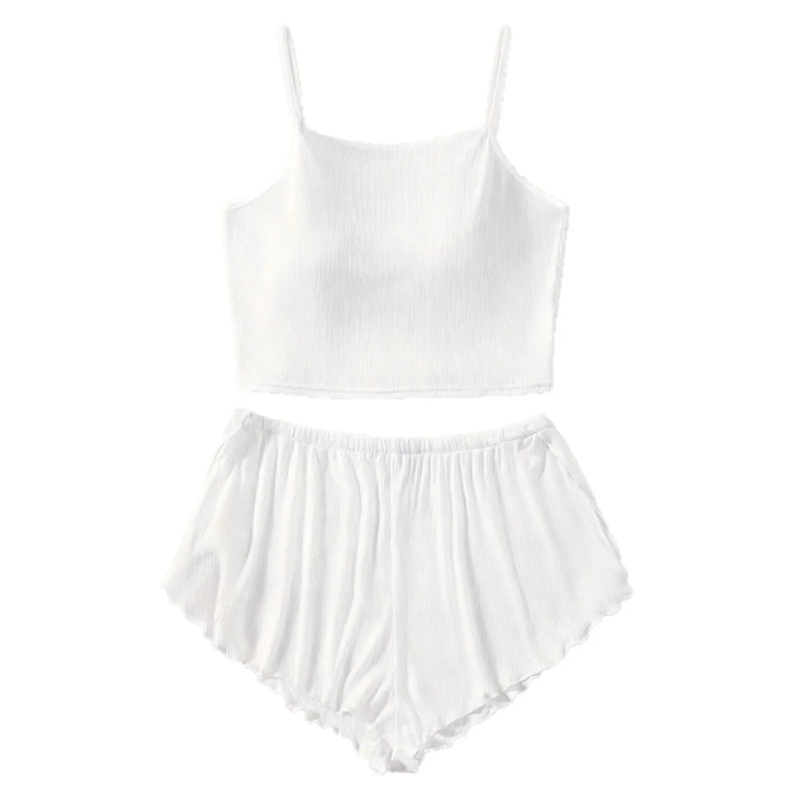 2 Piece Western Camisole Slit Underwear Cami Backless Cross Strap Lace Loungewear Homewear Shorts Lingerie Set