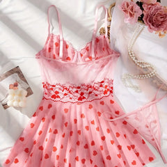 2 Piece Westernss Cherry Underwear Camisole Tank Shorts Nightdress Sleepdress Nightshirt Nightgown Lingerie Set