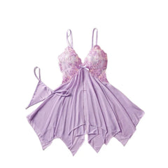 2 Pieces Light Purple Sling Mesh See Through Lace Trim